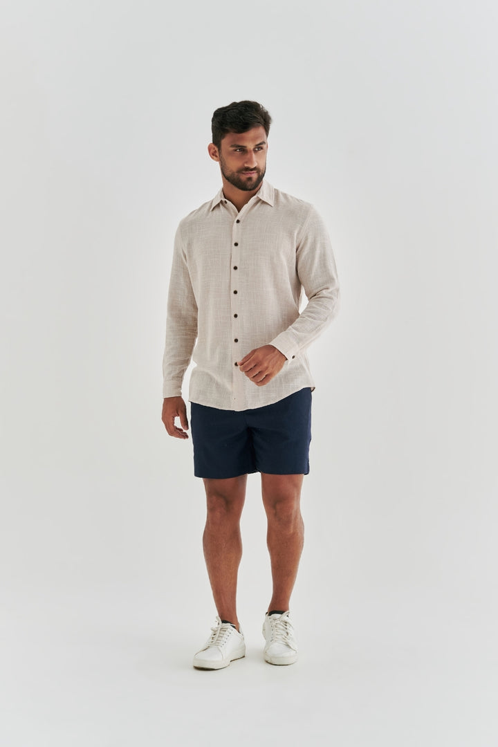 Short de Linho Caraíva - Azul Marinho