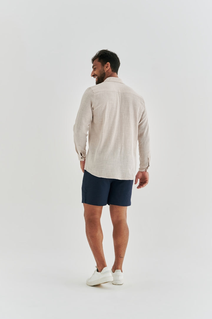 Short de Linho Caraíva - Azul Marinho