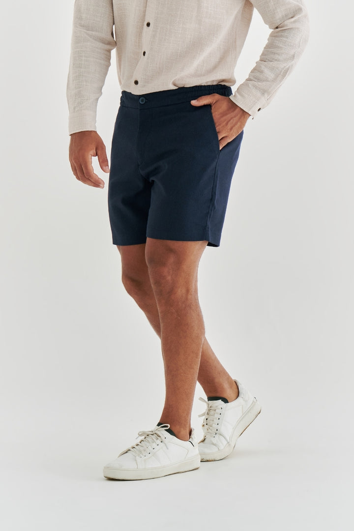 Short de Linho Caraíva - Azul Marinho