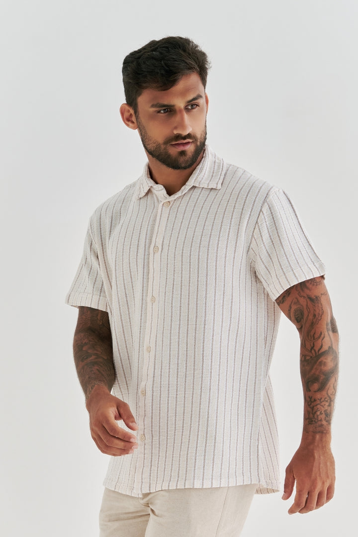 Camisa Texturizada Atlântica - Off-White