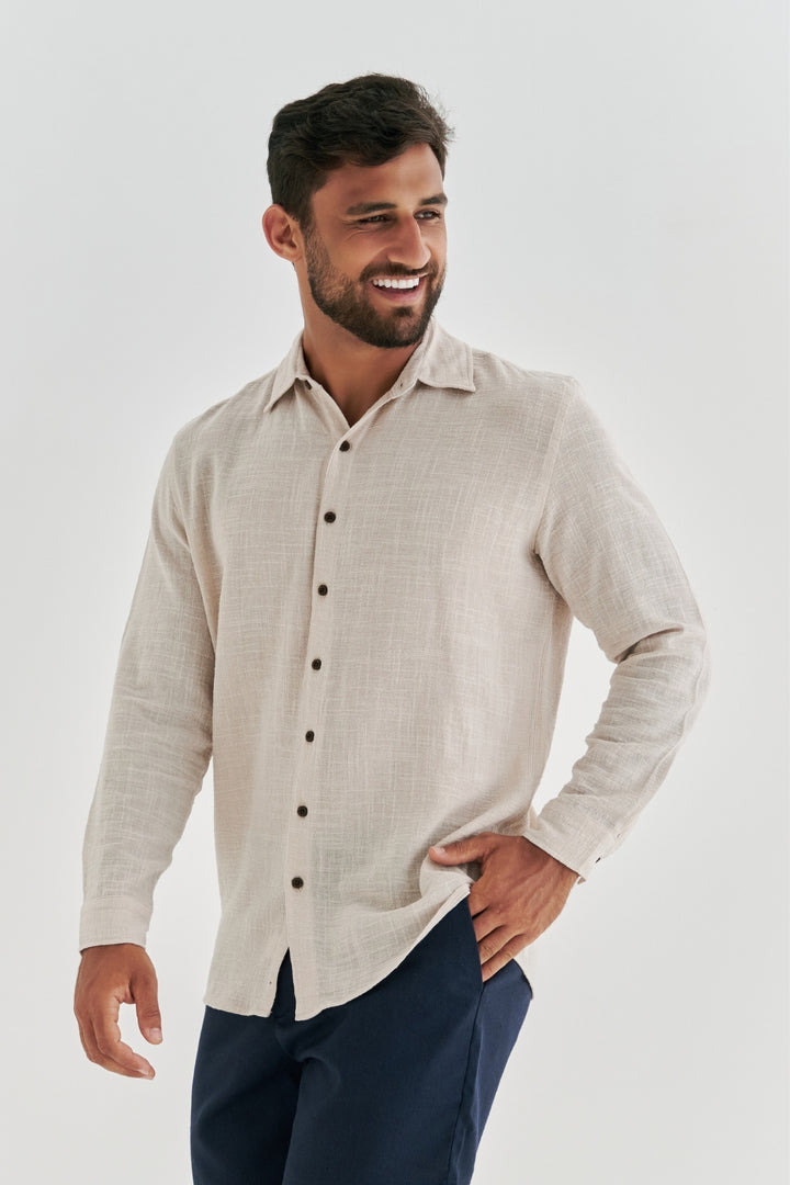 Camisa Mar Manga Longa - Creme
