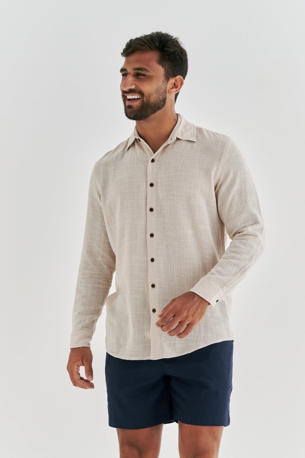Camisa Mar Manga Longa - Creme