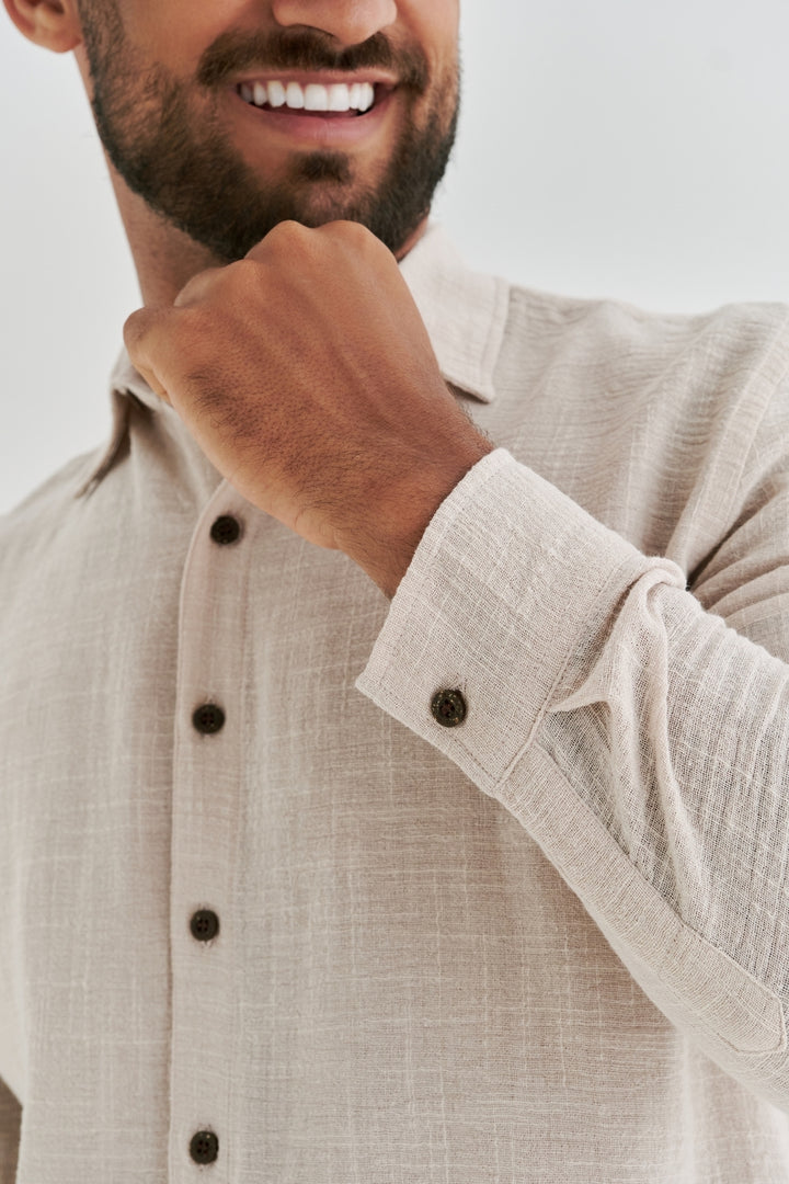 Camisa Mar Manga Longa - Creme