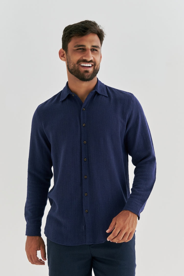Camisa Mar Manga Longa - Azul Marinho