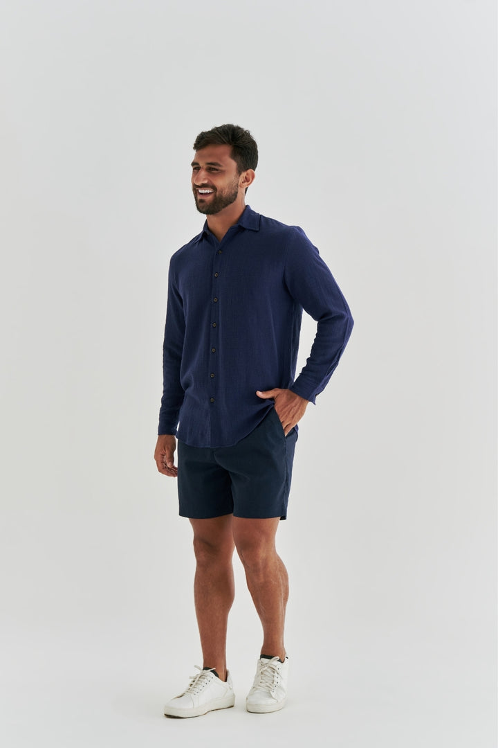 Camisa Mar Manga Longa - Azul Marinho