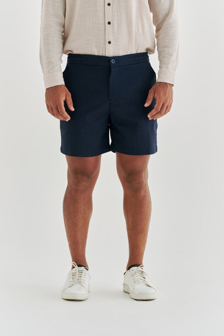 Short de Linho Caraíva - Azul Marinho