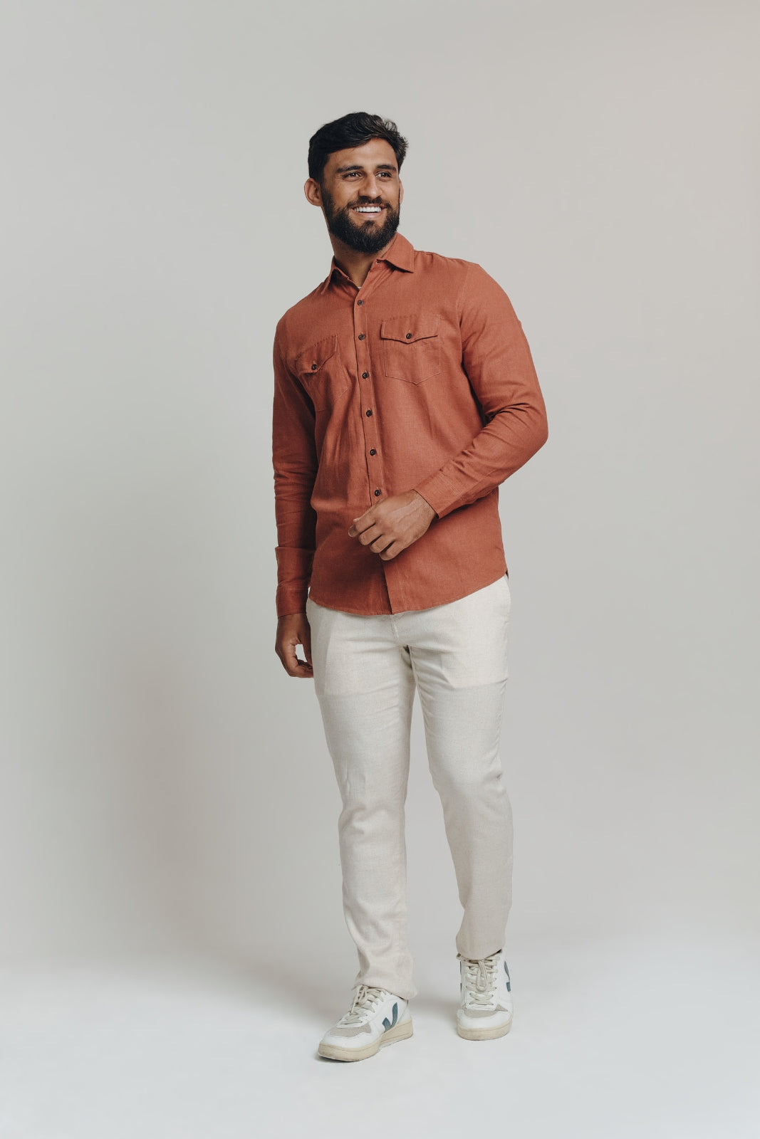 OverShirt de Linho - Marrom